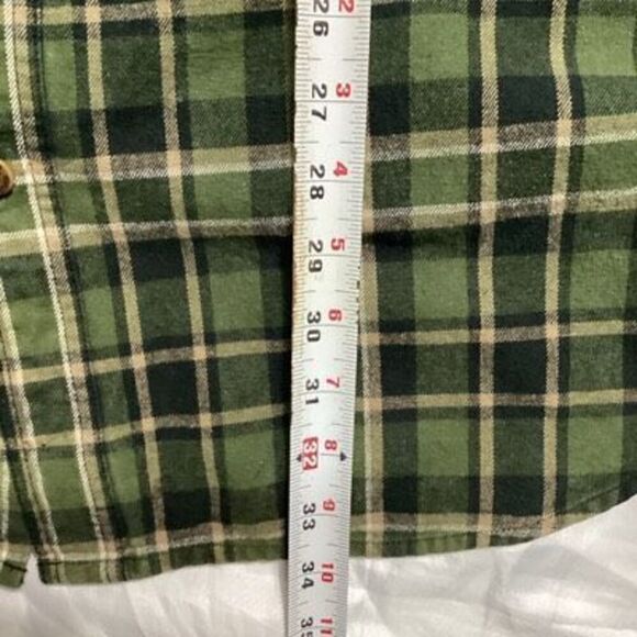 Carhartt Mens Workwear Button Down Plaid Flannel Shirt Sz 2XL Green Thick - Picture 6 of 7